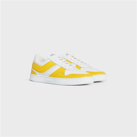 celine trainer low lace-up sneaker in calfskin optic white|celine trainers low lace up.